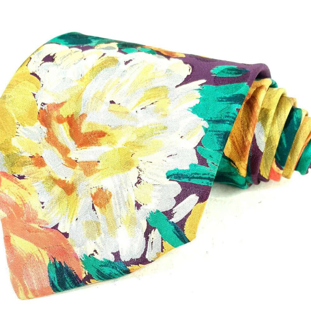 Brioni Mens Floral Pattern 100% Silk Tie